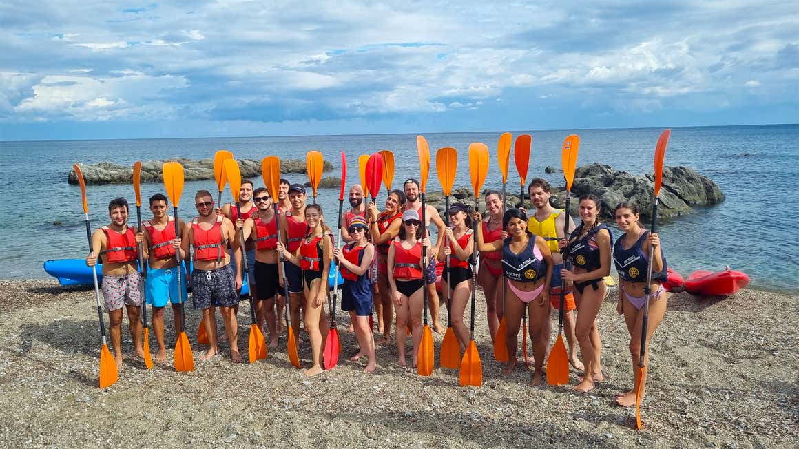 Freedome team in a kayak